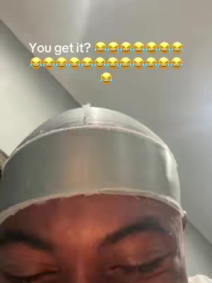 The cover image features a close-up of a person's face wearing a light silvery durag. The top of the person's head and a portion of their face, including the eyes, are visible. Text overlayed in white says, "You get it?" followed by rows of laughing emojis. The background is a blurred light color.