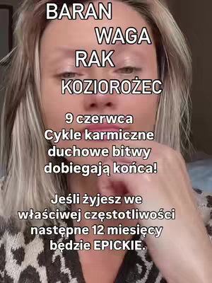The cover image is a selfie featuring a woman with blonde hair and visible eyebrows. Overlayed text includes astrological signs and related information. The woman is looking at the camera, the background is blurred and out of focus.