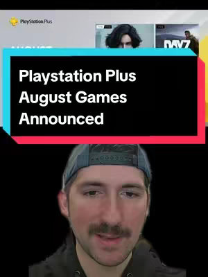 The cover image is a vertical shot featuring a man in the bottom half, and a black background. The top portion displays a split background with white and blue rectangles where are a list of games with their cover art shown.
