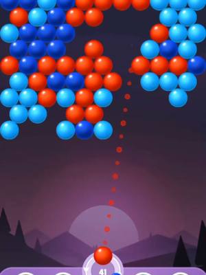 The video cover image shows a mobile game interface of a bubble shooter game with colorful bubbles against a purple sky background.