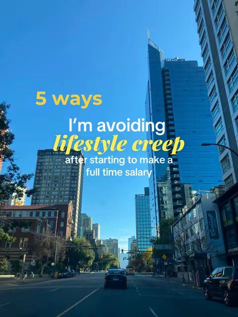The cover image is a wide shot of a city street with tall buildings on either side and a blue sky. The foreground shows a street with cars and streetlights. Overlaid on the image is yellow text.',