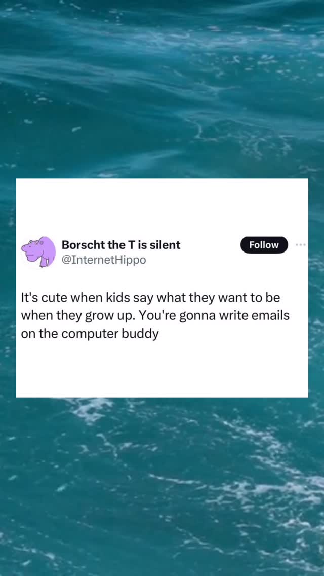 The image features a social media post displayed on a phone-like frame set against an abstract turquoise blue wavy background, resembling water. The post itself is a screenshot of a Twitter or similar platform and features a user's comment to another tweet.