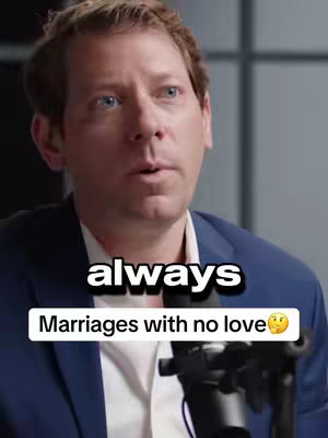 The cover image features a middle-aged man with light skin and light brown hair. He is wearing a dark blue suit jacket and is positioned with his upper body facing the camera. The text overlay at the bottom says, "Marriages with no love" with a thinking emoji. Above this is the single word "always" in a bold, sans-serif font. The background appears to be a neutral, blurred setting, possibly an office or studio.