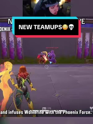 The cover image shows a split-screen. On the top is a webcam view of a streamer in a beanie hat, with text overlays. The bottom shows gameplay of a video game with three superhero characters, the characters have colorful effects and animations, the background has light purple accents. Text at the bottom also appears.