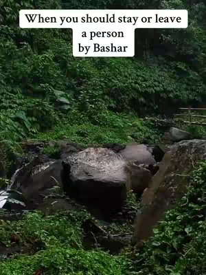 The image shows a natural scene with a river flowing through rocks surrounded by green foliage. A rectangular text overlay appears at the top, containing the video's hook text.
