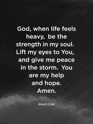 A black and white image with text overlayed. The background is a cloudy sky, and the text is in white, making a strong contrast. The text is arranged in a vertical layout, with a prayer in the middle and a website address at the bottom.