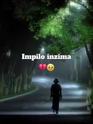 A person walks away down a dark, tree-lined road at night, with glowing streetlights and a text overlay. The road is paved and the sky is dark. The hook text is written in a stylized font, above a broken heart and a sad face emoji.
