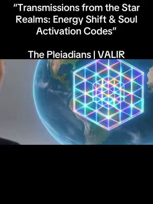 The cover image is a vertical composition. At the top, there are text overlays in white. The central focus is a blurred image of planet Earth, with a shimmering, multicolored geometric shape. This shape is composed of interconnected line segments, resembling a three-dimensional structure, and is superimposed on the globe. In the foreground, a portion of what appears to be a person's shoulder is visible, adding a sense of scale. The background is a light, neutral tone, which creates a contrast that highlights the various elements.