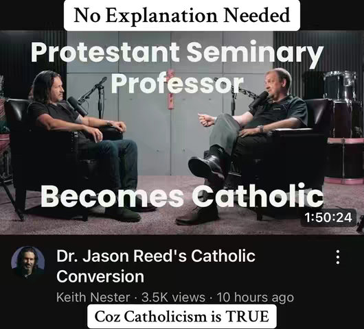 The image features two men seated in what appears to be a studio setting, engaged in a conversation. The background consists of a neutral-toned wall. Text overlays announce the topic. In the lower portion of the image, a video thumbnail and related context are displayed.