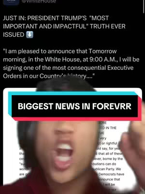 The cover image features a person looking excited, with the overlaid text 'BIGGEST NEWS IN FOREVRR' in a colorful banner. Behind the text overlay, a news report text and an image.