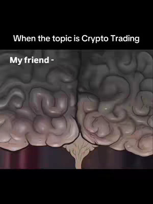 The image is a meme-style graphic. It depicts a split panel showing a brain. The brain on the left side appears to be the normal brain. The brain on the right side has a slightly different coloration. There is a text overlay on the top-left corner.