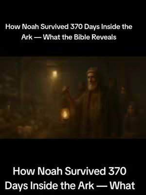 The cover image features a dimly lit interior scene, likely depicting the inside of the ark. A man with a long white beard, presumably Noah, is holding a lantern. The text overlay provides the title of the video.