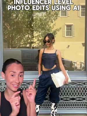 The cover image features two people in front of a building. A woman on the left is pointing upwards and smiling. On the right, is a woman in a fashionable outfit holding a bag and wearing sunglasses.