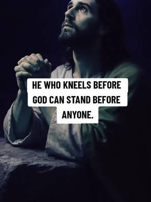 The image features a man with long hair and a beard in a praying pose. He is looking upwards with a focused expression, hands clasped together. The man appears to be dressed in religious attire. The background is dark, emphasizing the man and the text overlay.