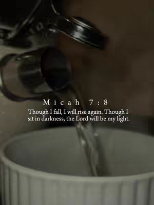 The image shows water pouring from a metal faucet into a white ceramic bowl. Text is overlaid on the top half, with a portion of a bible verse. The composition is simple, with a neutral color palette focused on shades of beige and brown, suggesting a calm and reflective mood.