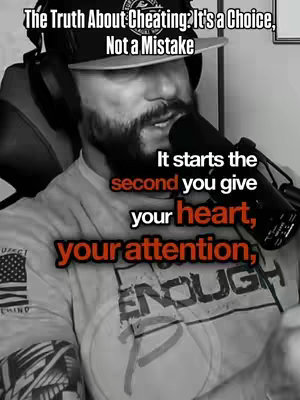 A man with a beard, wearing a cap and headphones, speaks into a microphone. Text overlays the image, highlighting key phrases in bold red and white.