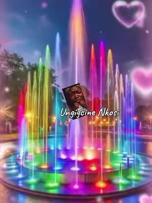 The cover image is a vibrant, digitally enhanced scene of a colorful fountain display. Multiple jets of water shoot into the air, illuminated by a rainbow of lights that span the color spectrum. This central fountain is set in a circular pool, with the background providing a soft blue and colorful gradient and also with pink hearts. Overlayed on the scene is an image of a person with a crying expression. White text is added at the bottom.