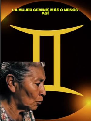 The cover image features an older woman in profile against a dark background that has the Gemini symbol in yellow in the background and white text overlay on top.