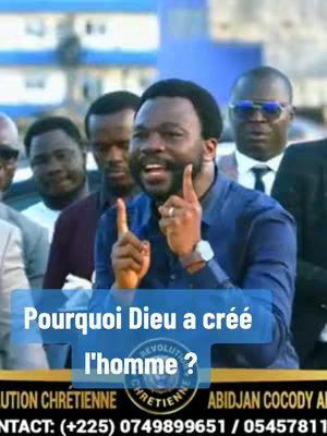 The cover image shows a group of men, with one man in the foreground gesturing with his index fingers up. Text overlaid in a blue rectangle states a question in French. A church logo is visible at the bottom.