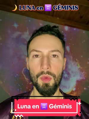 A medium shot features a man centered in the frame, looking directly at the camera. A dark background with a purple and blue galaxy-like pattern is visible behind him. The man has short, dark hair and a neatly trimmed beard. He appears to be speaking or about to speak, with his lips slightly parted. Overlaid on the image are text elements and design elements in a rectangular box.
