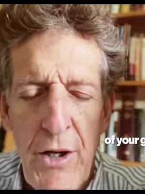 The cover image features a close-up of a man with short, graying hair, his eyes closed, and a slightly furrowed brow. He appears to be speaking, with his mouth open. The background is slightly blurred, including a bookshelf filled with books.