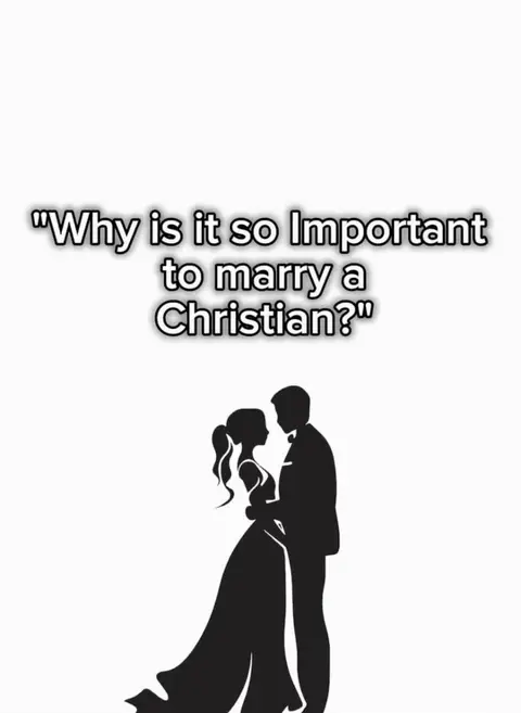 A silhouette image of a bride and groom embracing on a white background. Above them, text in a dark, rounded font poses the question: 'Why is it so Important to marry a Christian?'