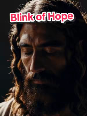 The cover image features a close-up of a person's face, likely Jesus, with his eyes closed, a beard, and long hair. The text overlay 'Blink of Hope' is displayed over his head in a stylized font.