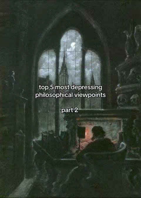 A digitally painted scene within a gothic arch window, the moon shining behind long spire-like details in the background. In the foreground, a robed person is seated at a desk writing, lit by a lamp.