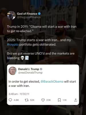 The image is a screenshot featuring a Twitter post from Donald Trump. The main part of the image consists of a text overlay comparing a Trump statement from 2011 with a speculative scenario in 2025. The overlay is placed over a gym setting. A screenshot of Donald Trump's tweet from 2011 is shown in a box at the bottom, in the image the creator adds an additional note.