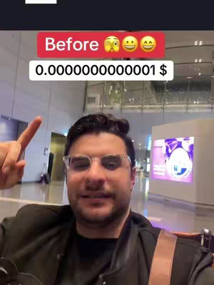 A man in glasses points upwards with a city background. The overlaid text reads "Before" and a small number indicating a low value. The man has a smile.