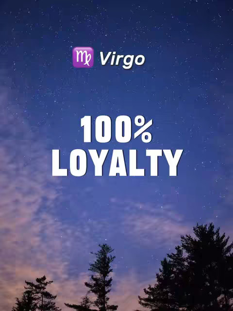 The cover image features a night sky with stars and clouds. Overlayed on the image is text including the words "Virgo" and "100% LOYALTY."