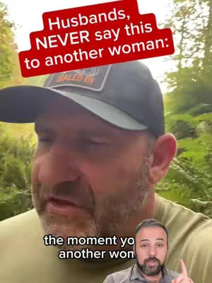 The cover image features a man speaking to the camera, with a red banner at the top containing white text. Below, in the bottom right corner, a smaller video feed shows another man. The background is blurred and green, suggesting an outdoor setting.