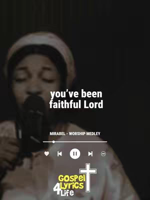 The cover image shows a person of color singing into a microphone, with the text overlay "you've been faithful Lord". Overlaid is also a music player interface.