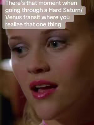 A close-up of a woman with blonde hair, pink lipstick, and a look of surprise or realization. Text overlays at the top.