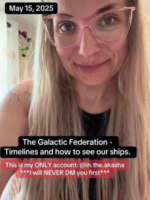 A selfie-style video featuring a woman with blonde hair wearing pink-rimmed glasses. She is looking at the camera and smiling slightly. The background is a bright room. Overlaid on the video are several text elements. A black rectangle at the bottom of the image that explains what the content is about and the disclaimer to the account. In the top left corner of the image includes the date.