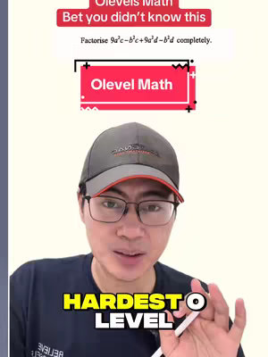A cover image featuring a man in a gray cap and glasses. Text overlays indicate the topic of the video is Olevel Math, with a problem and the phrase 'HARDEST O LEVEL' in a yellow banner.
