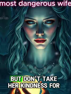 The cover image features a stylized, digitally rendered portrait of a woman. She looks directly at the viewer with a calm, slightly enigmatic expression. Her skin has a cool, pale complexion, and her features are soft and symmetrical. The background appears to be an ethereal blue, almost like light emanating from behind her, with a few light particles. The text overlay at the bottom of the image features a green-colored font. The text at the top of the image uses a pink color font creating a captivating poster-like composition, hinting at the video's theme.
