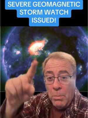 The cover image features a man with glasses and a plaid shirt pointing at a large image of the sun with visible solar flares overlayed on top of the man. Above his head is a rectangular blue bar with white text.