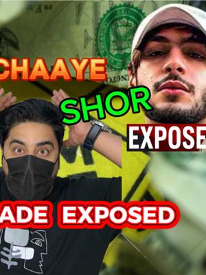 A cover image featuring two male figures, both in close-up shots set against a backdrop that evokes the color of a dollar. The man on the left is wearing a black mask and a black shirt. The man on the right is unmasked and wearing a cap. Text overlays state ‘CHAAEY SHOR EXPOSED’ and ‘TRADE EXPOSED’