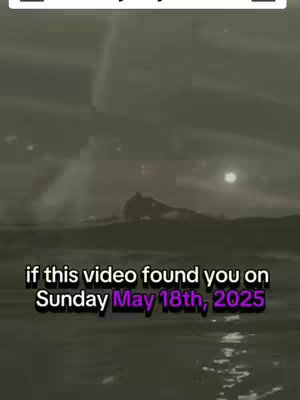 A dark, atmospheric image of a body of water under a cloudy sky. Text is overlaid on the bottom, with the date highlighted in purple.