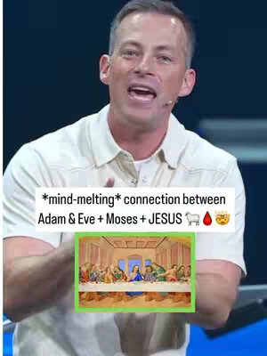 A man in a white button-down shirt is the focal point of the cover image, positioned against a dark teal background. He is speaking with his mouth open. Overlayed on top is text in a bold, stylized font. Below the text, set in a green border, is a representation of 'The Last Supper', with twelve seated people. The overall composition uses a dark color palette with highlights.