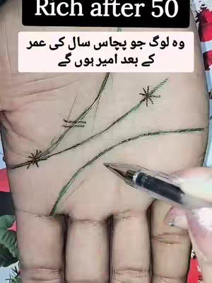 The cover image shows a close-up of a person's palm with palm lines highlighted with dark lines, possibly drawn with a pen. A pen hovers over the hand, as if marking or pointing at a specific line.