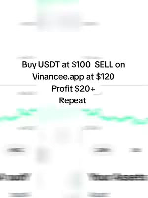 The cover image is a vertical shot with a plain white background. Centered is instructional text in a clean, sans-serif font providing a simplified crypto arbitrage strategy using the USDT cryptocurrency. The text is in black, and the image includes a blurred, light green graphical element, possibly a chart, at the top and bottom, to suggest volatility and price movement.