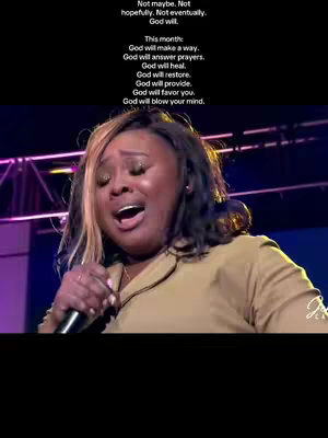 The image features a woman with blonde highlights singing into a microphone. Above her, text overlays provide inspirational quotes.