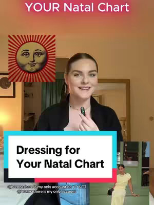 The cover image shows a woman in a black blazer smiling and holding a small microphone. Above her head is a stylized drawing of a sun with a face. Below her is a rectangular panel with text. To the right and below the woman, there are smaller images of what seems to be outfits and the woman wearing them.