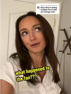 A woman with long dark hair is looking up and right, with a surprised expression. Above, there is a comment box with text. At the bottom, text is highlighted in a yellow box.