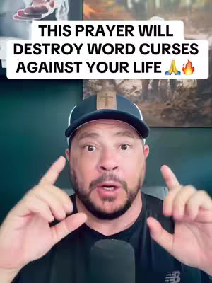 A man in a baseball cap and a black shirt is the center of the image, positioned against a background of dark green and images. A rectangular text overlay with a white background and black text is placed above him, and he appears to be gesturing with his hands. Overall, the image has a warm, inviting light.