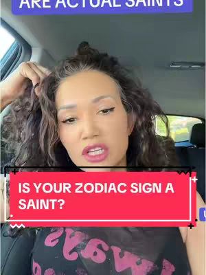 A woman with curly dark hair sits in a car, looking toward the camera. Text overlays on the image. The background appears to be a car interior and a hint of the outside surroundings.