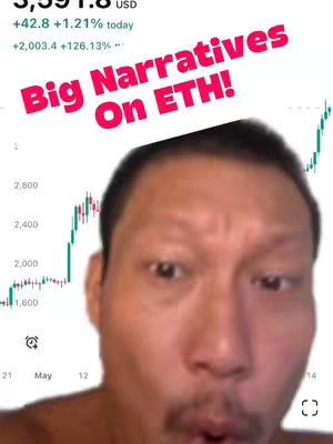The cover image features a man in a selfie-style shot with a focused expression. Overlayed on the image is a vibrant text hook against the backdrop of a stock chart, indicating financial volatility. The man is facing the viewer with widened eyes and a surprised expression. To the left, a chart displays a green trend line rising upwards. The text overlay is in a bright pink, creating strong visual contrast.