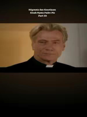 The cover image features a still from a film, showing a middle-aged man with short, light brown hair. He is positioned slightly off-center, looking towards the viewer. He is wearing a black suit jacket over a white clerical collar.